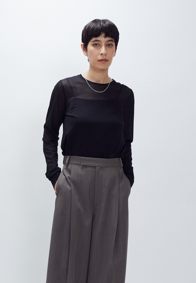 【追加予約】シアーロングスリーブＴシャツ 詳細画像 Black 7