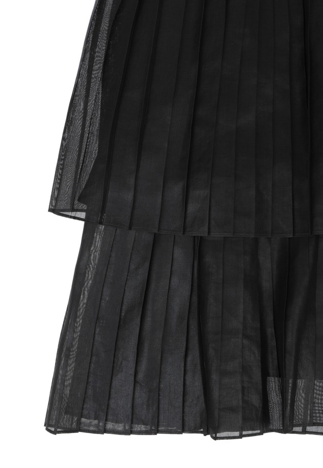 レザーライクオーガンジープリーツスカート 詳細画像 Black 8