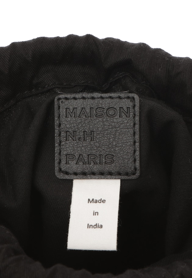 ＜MAISON N.H PARIS (メゾン エヌ アッシュ パリ)＞バケツ型ハンドバッグ 詳細画像 Black 7