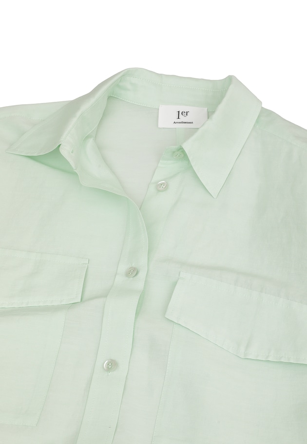 シアーリネンシャツ 詳細画像 Green 3