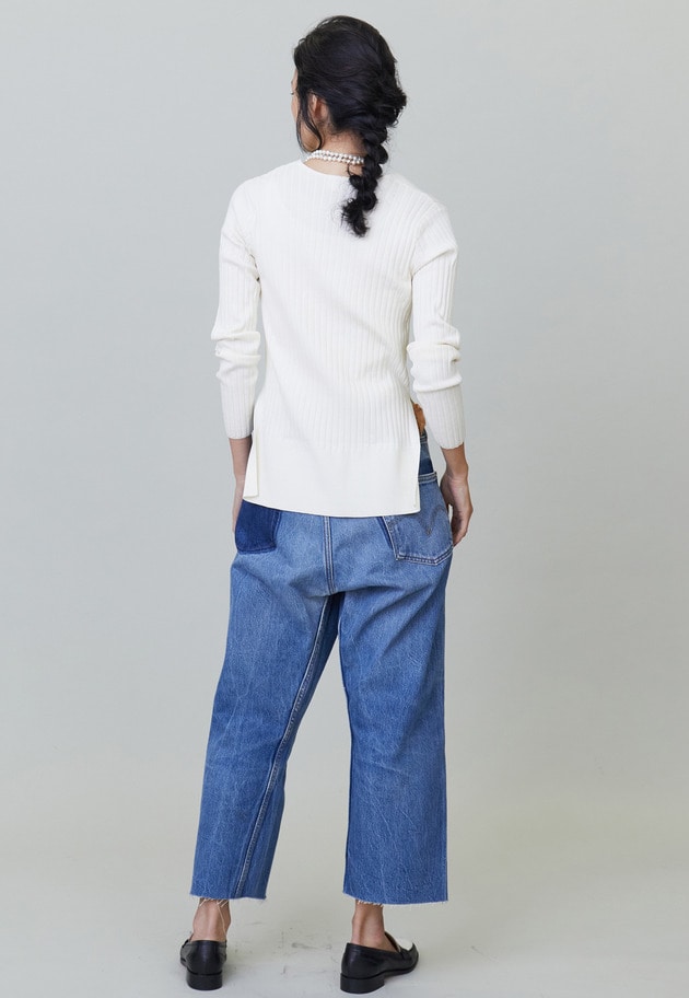 コットンワイドリブVネックプルオーバー 詳細画像 Offwhite 5
