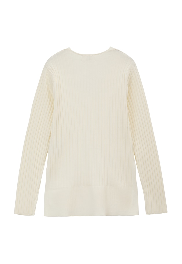 コットンワイドリブVネックプルオーバー 詳細画像 Offwhite 7