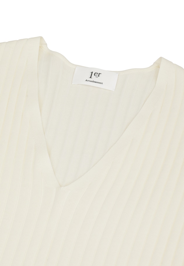 コットンワイドリブVネックプルオーバー 詳細画像 Offwhite 8