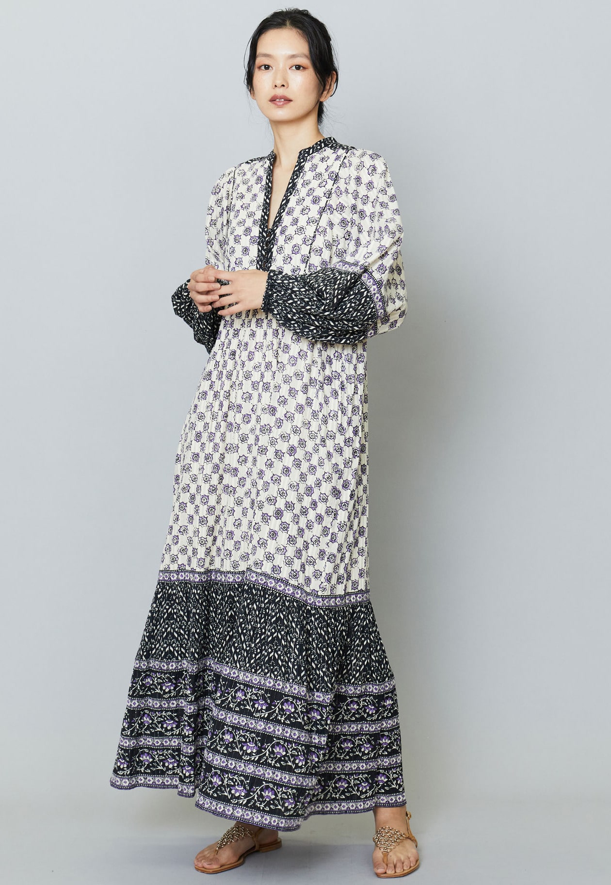 美品】サラマリカ ワンピース SILK PRINT KAFTAN DRESS-