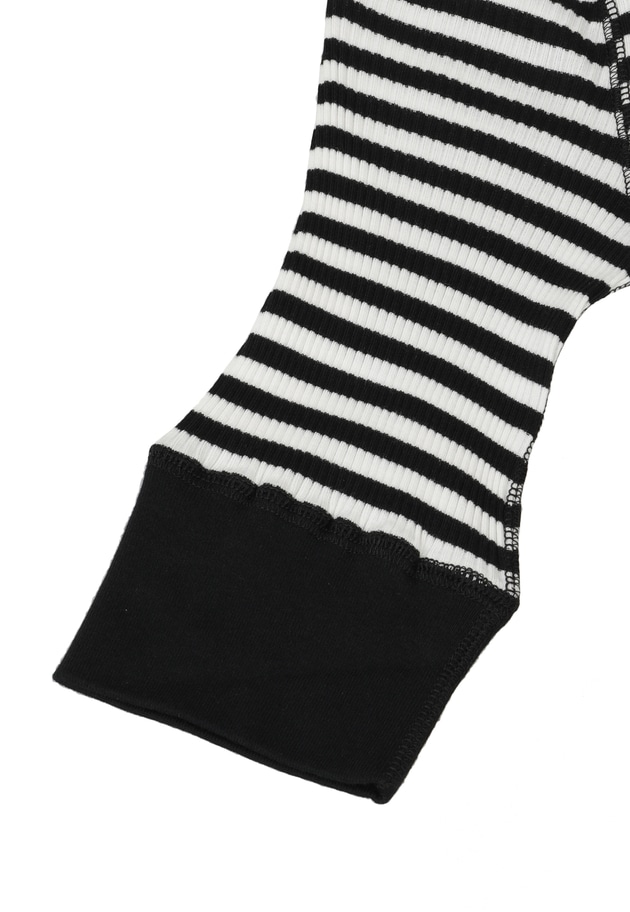 ＜upper hights (アッパーハイツ)＞THE UC-2 ボーダーカットソー 詳細画像 Black 4