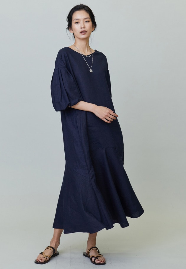 ウォッシュリネンワンピース 詳細画像 Navy 2