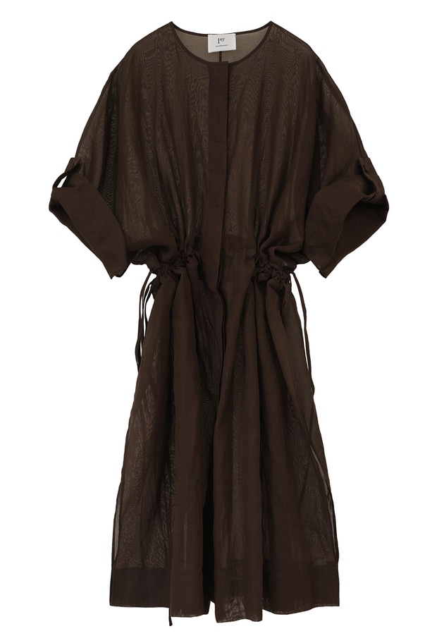 綿オーガンジーロングシャツ 詳細画像 Dark brown 19