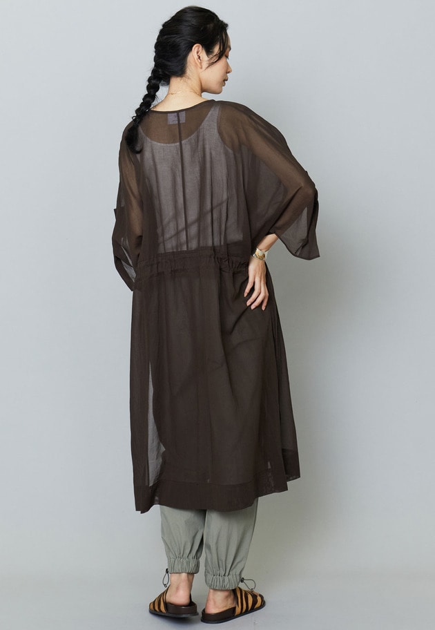 綿オーガンジーロングシャツ 詳細画像 Dark brown 8