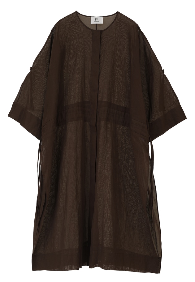 綿オーガンジーロングシャツ 詳細画像 Dark brown 9