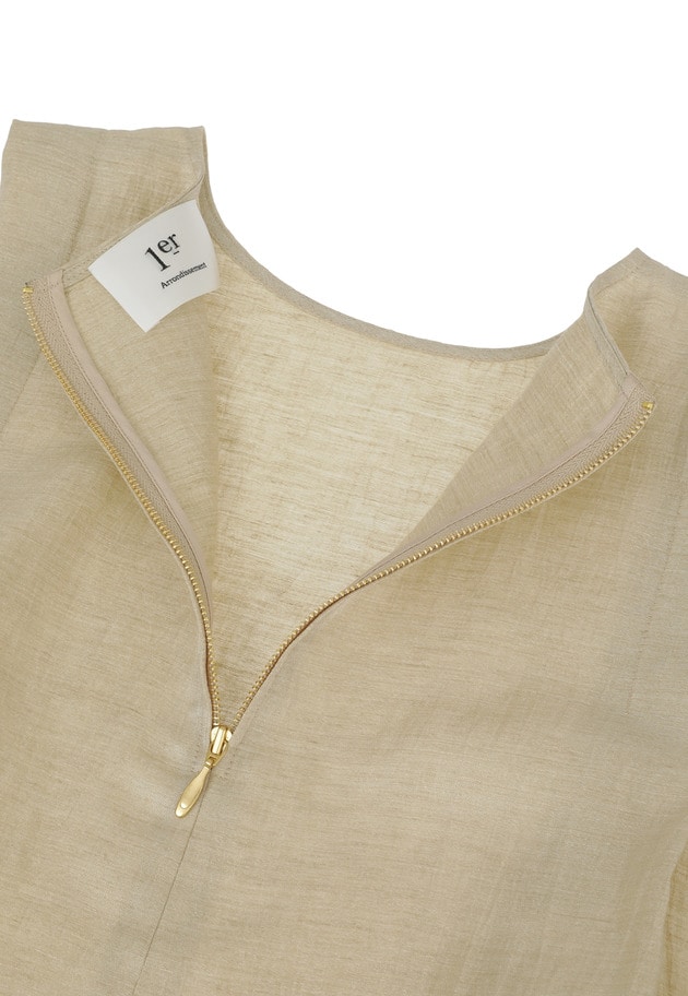 【予約】リネングロスワッシャーノースリーブドレス 詳細画像 Beige 9