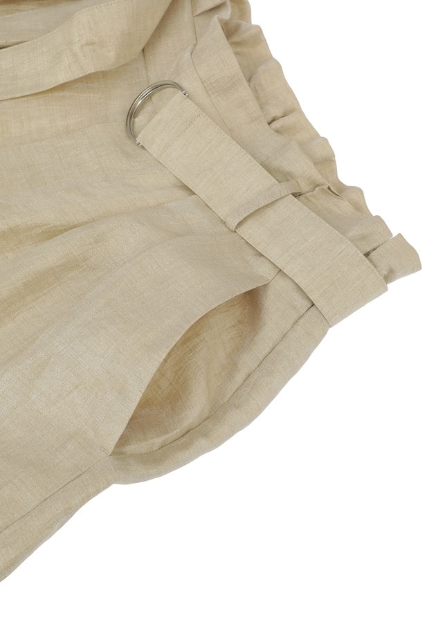【予約】リネングロスワッシャーベルテッドパンツ 詳細画像 Beige 11