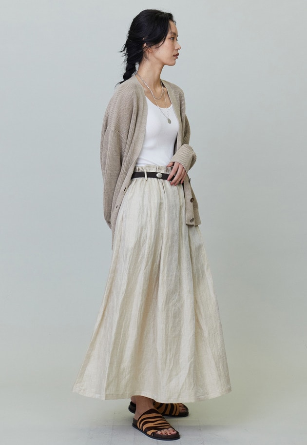【予約】リネングロスワッシャーマキシスカート 詳細画像 Beige 3