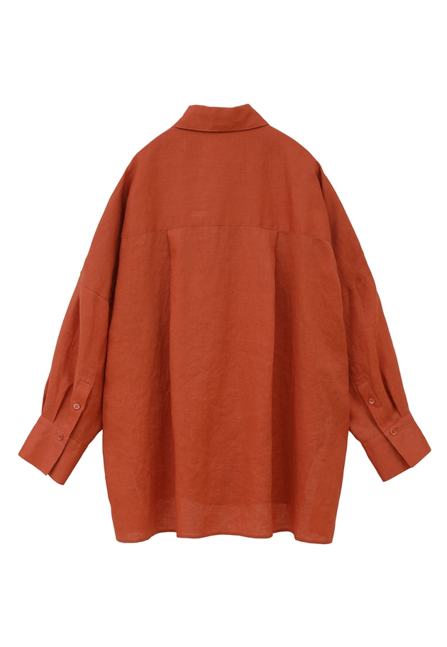 【追加入荷】ウォッシュリネンオーバーシャツ 詳細画像 Orange 2