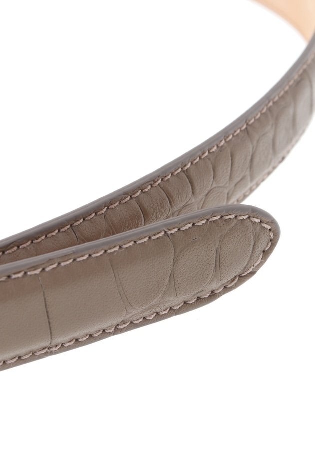 ＜ATELIER AMBOISE (アトリエ アンボワーズ)＞クロコ型押しベルト 詳細画像 Beige 4