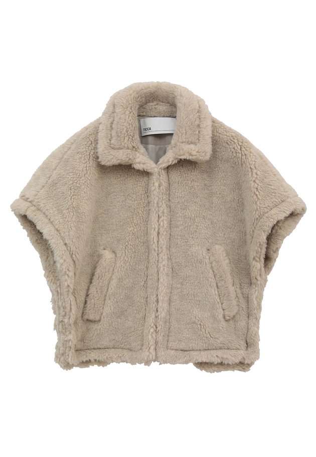 ＜TICCA (ティッカ)＞ウールファーポンチョ 詳細画像 Beige 1