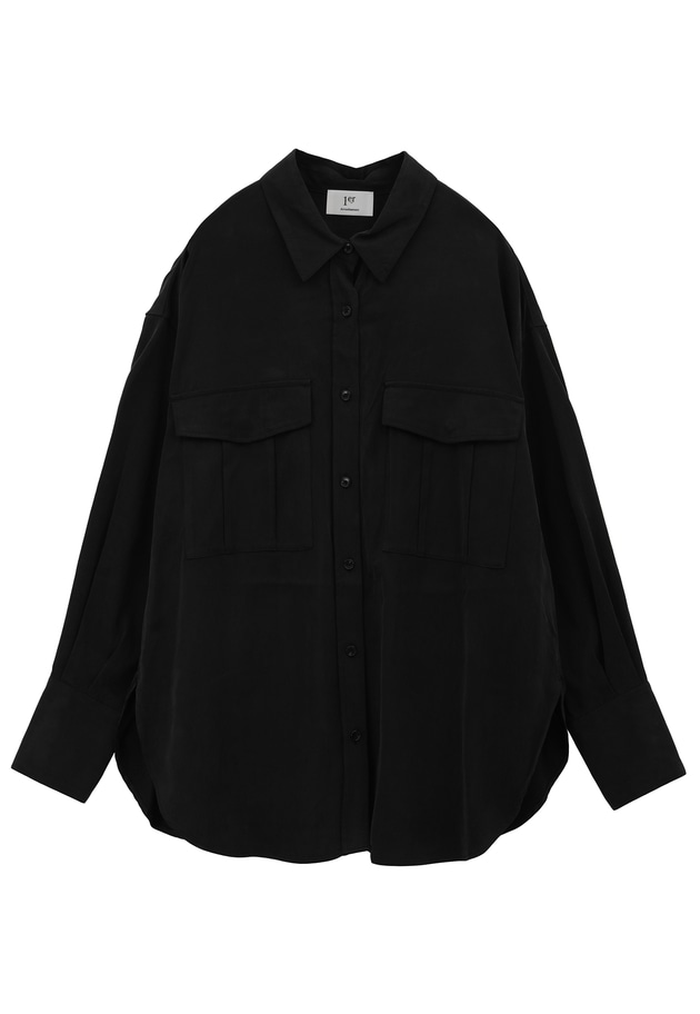 キュプラピーチワークシャツ 詳細画像 Black 1
