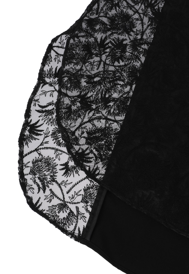 オーガンジー刺繍ブラウス 詳細画像 Black 15