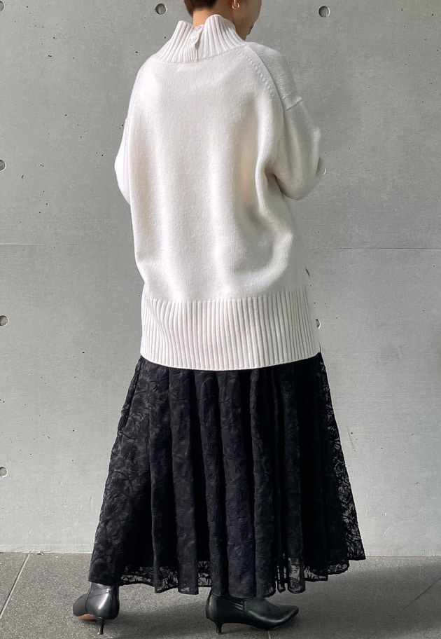 オーガンジー刺繍スカート 詳細画像 Black 12