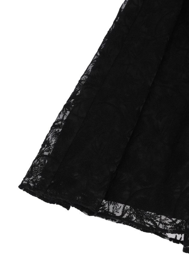 オーガンジー刺繍スカート 詳細画像 Black 17