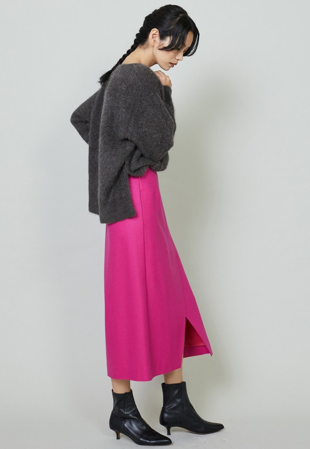 【大草直子さんコラボ・WEB限定カラーあり】圧縮メルトンラップタイトスカート 詳細画像 Pink 5