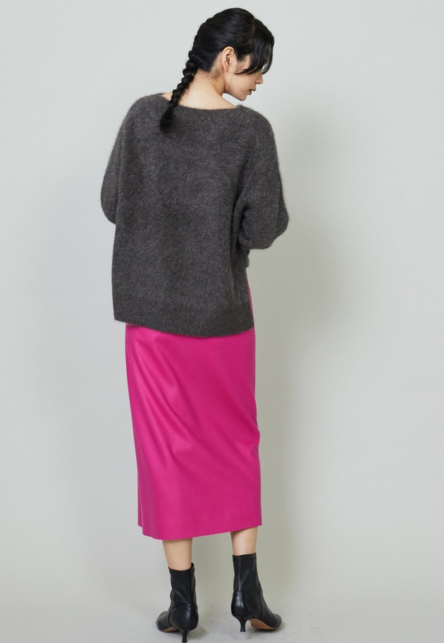 【大草直子さんコラボ・WEB限定カラーあり】圧縮メルトンラップタイトスカート 詳細画像 Pink 6