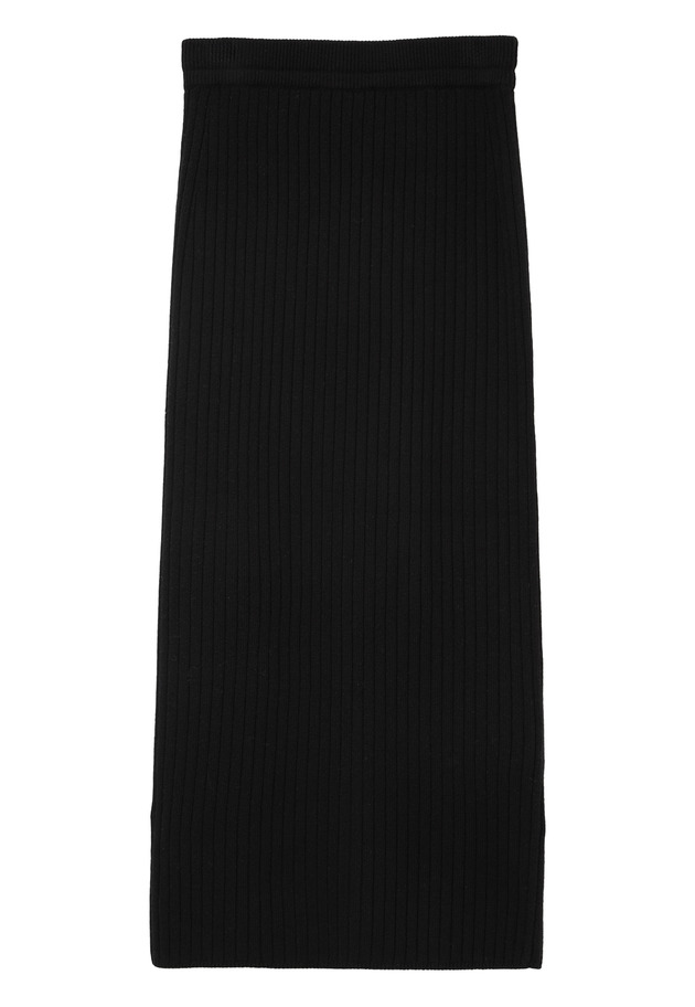 ウールカシミヤワイドリブスカート 詳細画像 Black 8