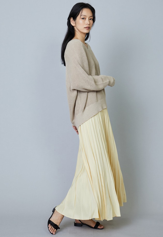 畦リネンデザインＶネックプルオーバー 詳細画像 Beige 12
