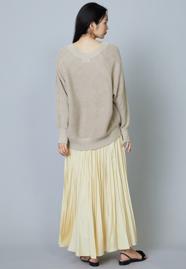 畦リネンデザインＶネックプルオーバー 詳細画像 Beige 13