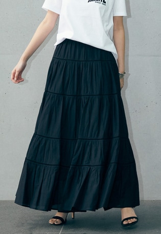 【予約】＜normment（ノーメント）＞SUSHI VOIL TEARED ギャザースカート
