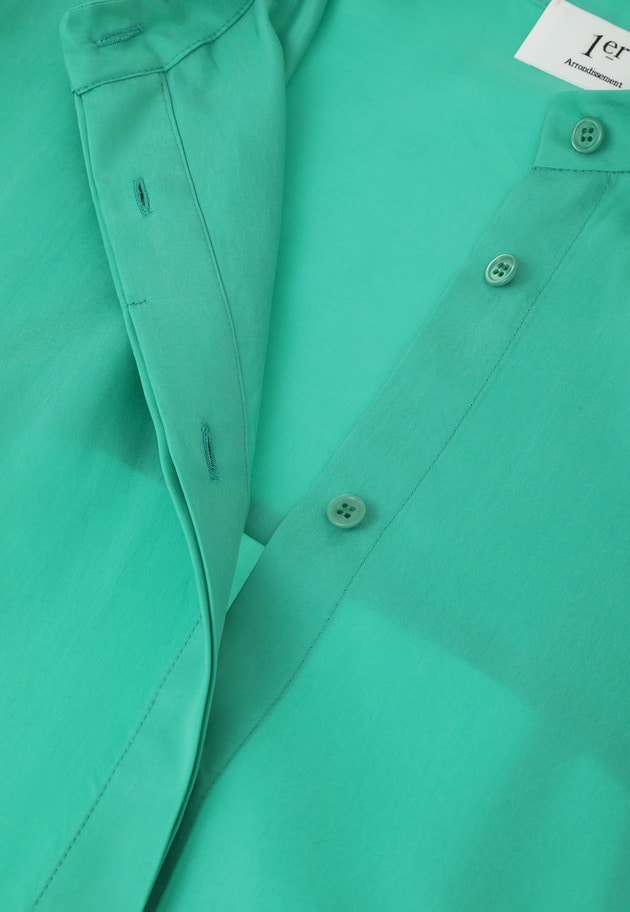 【custard販売開始】キュプラフィブリルスタンドカラーシャツ 詳細画像 Green 7