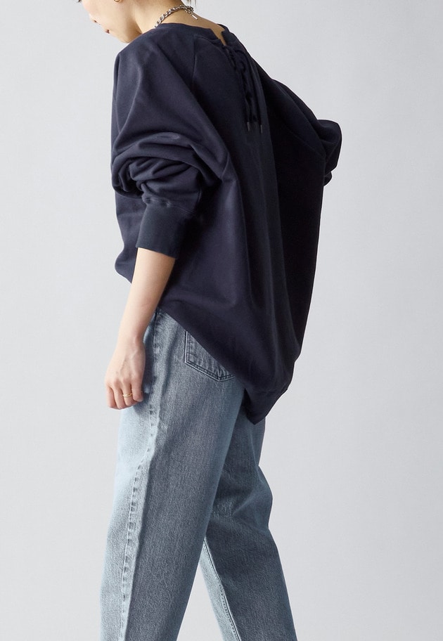 【WEB限定カラーあり】＜SOLto (ソルト)＞レースアップスウェット 詳細画像 Navy 2