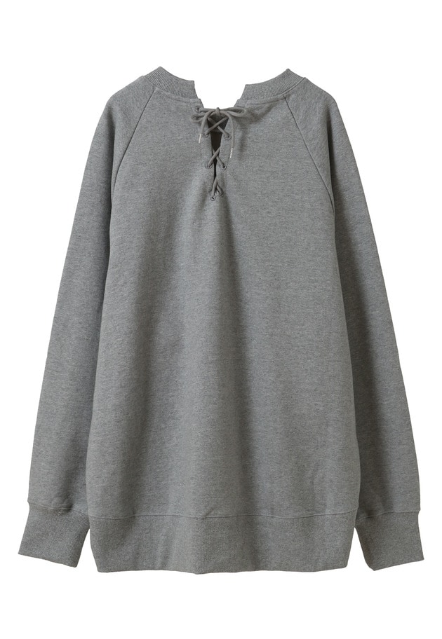 【WEB限定カラーあり】＜SOLto (ソルト)＞レースアップスウェット 詳細画像 Light gray 10