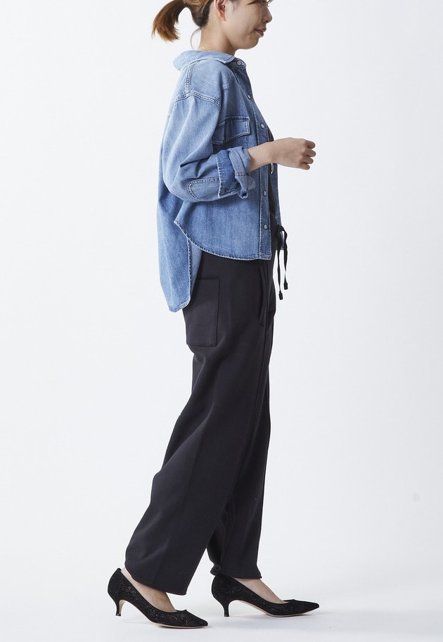 ＜COG THE BIGSMOKE (コグ ザ ビッグ スモーク)＞"GALAXY SEMI-WIDE TROUSERS”ワイドパンツ 詳細画像 Black 4