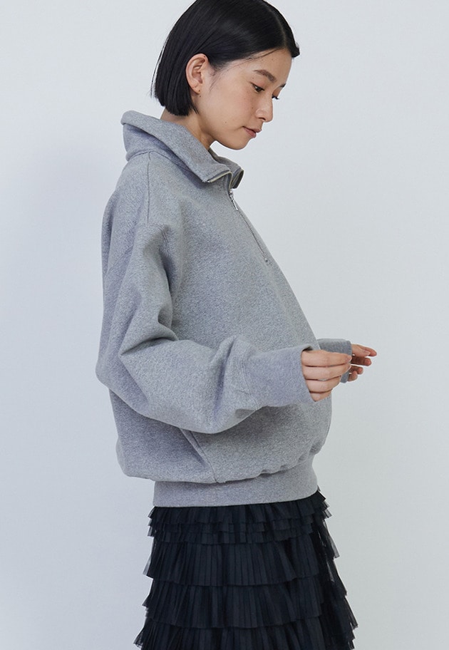 ハーフジップスウェット 詳細画像 Light gray 1