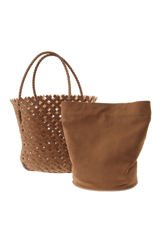 ＜MARY AL TERNA (メアリ オル ターナ)＞"KAGO”トート型バスケットバッグ 詳細画像 Brown 15