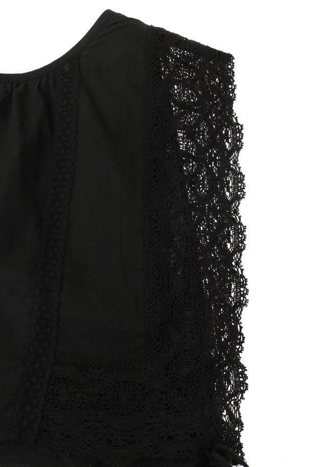 ＜normment（ノーメント）＞コットンボイルレースワンピース 詳細画像 Black 14