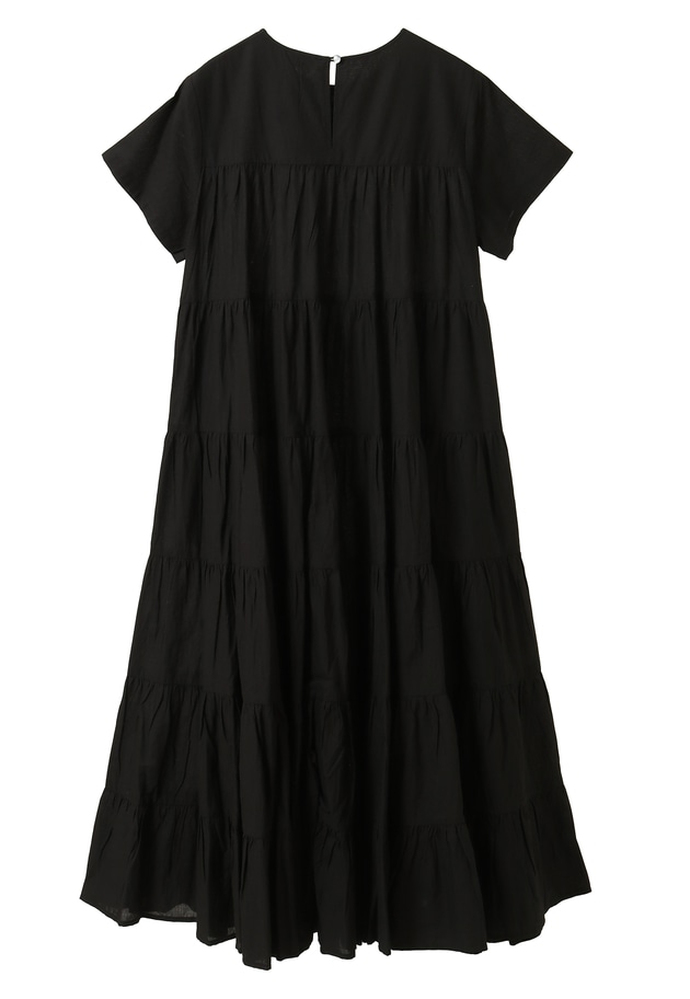 ＜normment（ノーメント）＞コットンボイルティアードワンピース 詳細画像 Black 12
