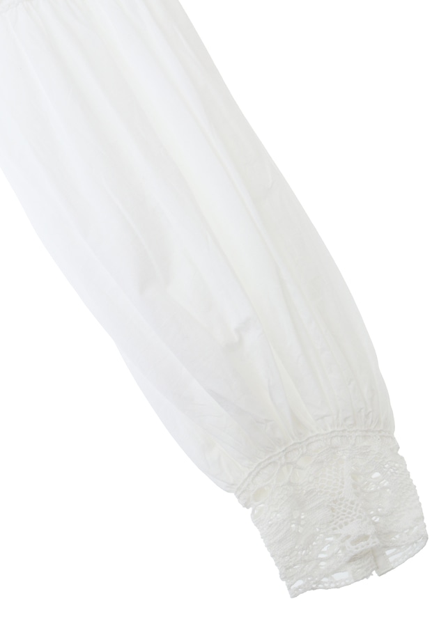 ＜SARA MALLIKA （サラマリカ）＞コットンレースフレアタックドレス 詳細画像 White 14