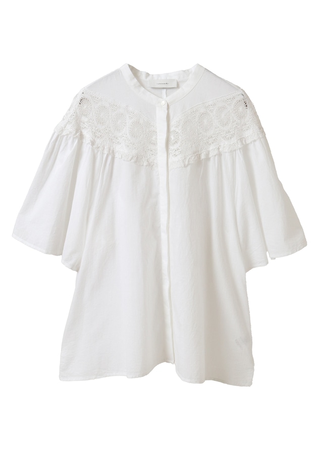 ＜normment（ノーメント）＞コットンボイルレースブラウス 詳細画像 White 11