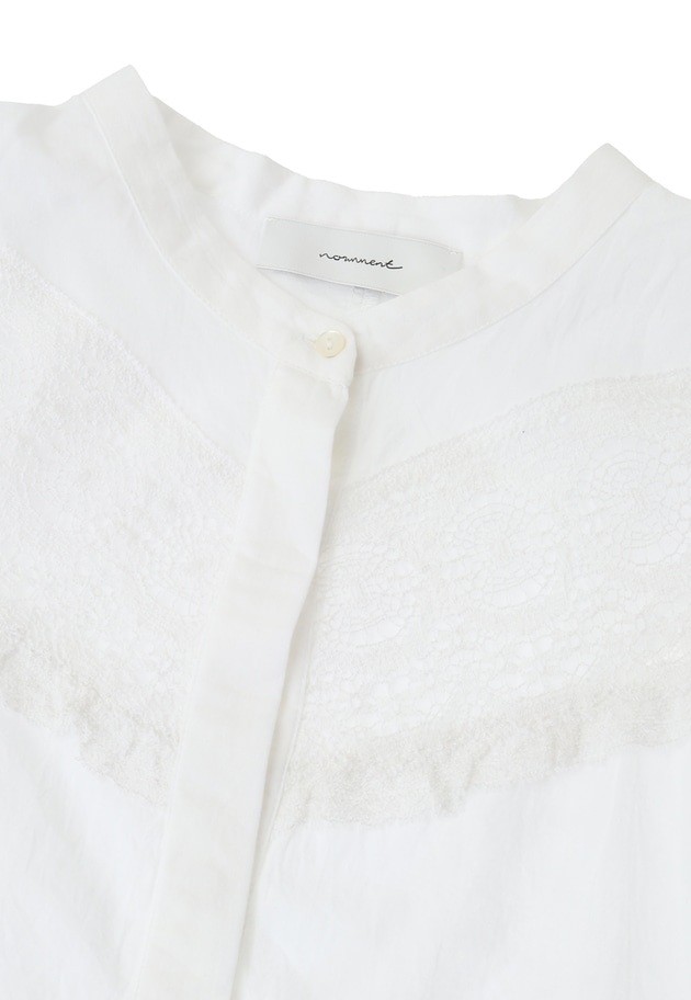 ＜normment（ノーメント）＞コットンボイルレースブラウス 詳細画像 White 13