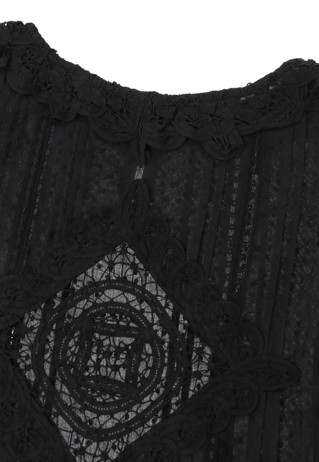 ＜SARA MALLIKA （サラマリカ）＞バテンレースリボントップス 詳細画像 Black 13