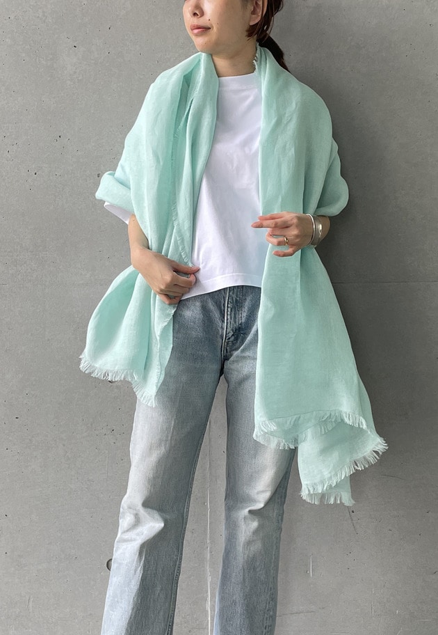 ＜THROW (スロー)＞“KOVICH”大判リネンストール 詳細画像 Green 2
