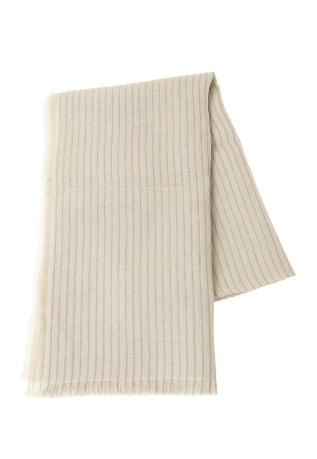 ＜THROW (スロー)＞“ELLIOT”リネンストライプストール 詳細画像 Beige 11