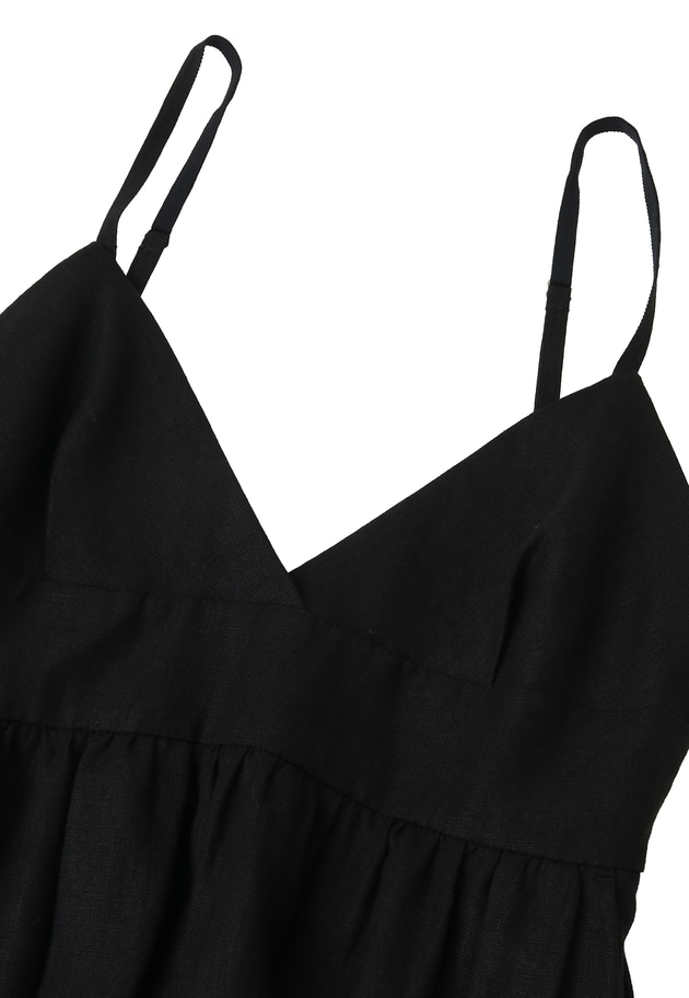 高密度リネンキャミドレス 詳細画像 Black 13