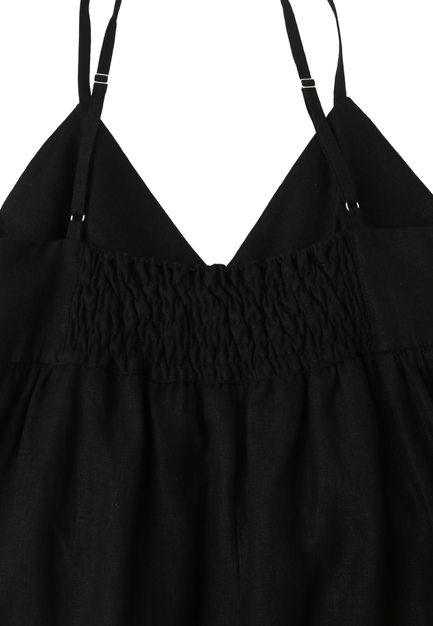 高密度リネンキャミドレス 詳細画像 Black 14