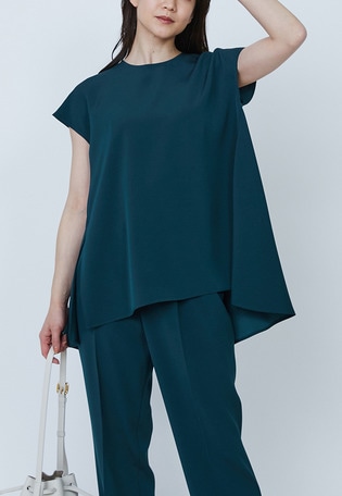 バックサテンジョーゼットブラウス