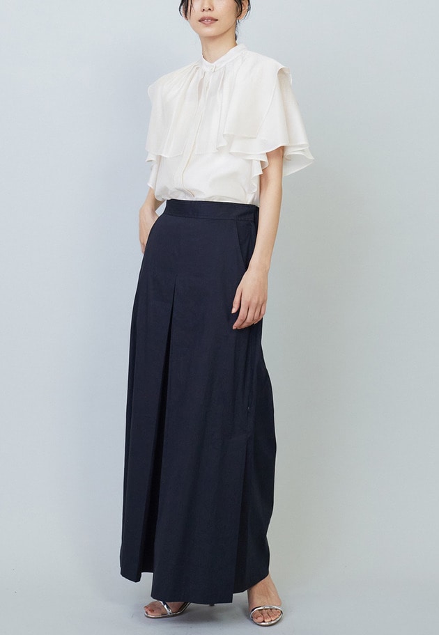 【WEB限定・追加予約】シアーテンセルラッフルブラウス 詳細画像 Offwhite 4