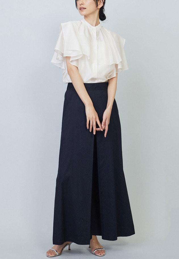 【WEB限定・追加予約】シアーテンセルラッフルブラウス 詳細画像 Offwhite 5