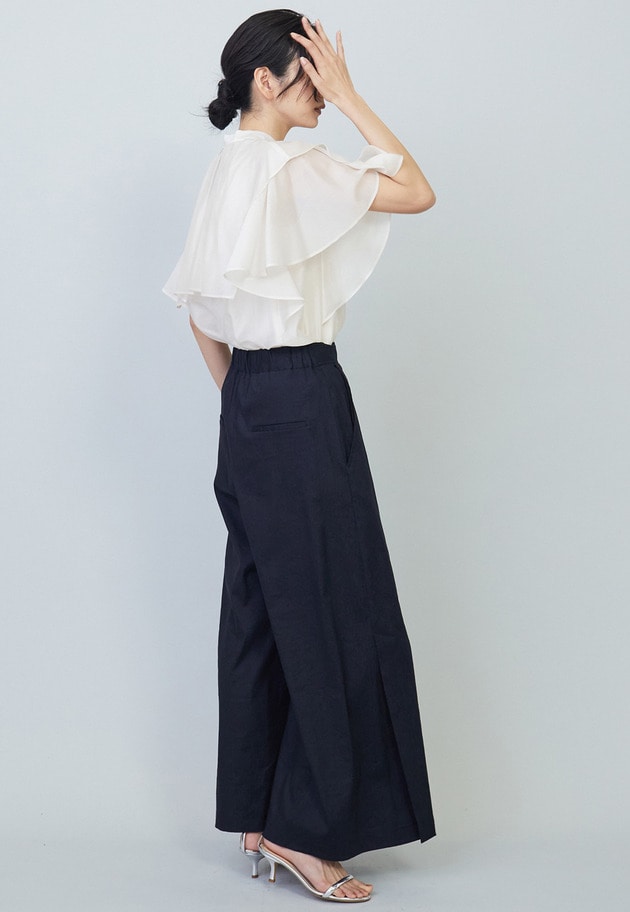 【WEB限定・追加予約】シアーテンセルラッフルブラウス 詳細画像 Offwhite 6