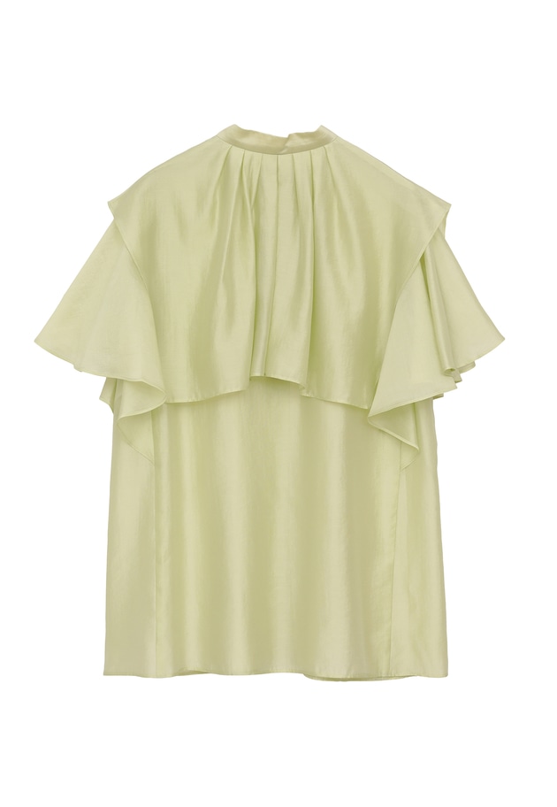 【WEB限定】シアーテンセルラッフルブラウス 詳細画像 Lime 12
